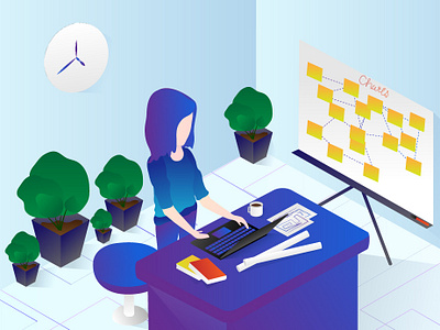 Working women character character art charecter design code coding design developer free freetime girl illustration illustrator vector working women