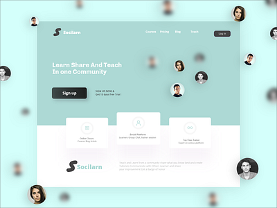 Header Section of Online Learning Site adobe xd digital product design hero section landing page sketch slider ui web design