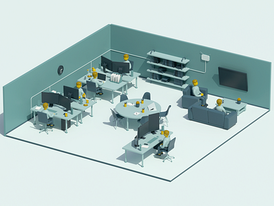 Design room character computer isometric laptop sofa