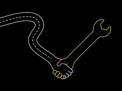 Opel Infographic assistance black branding car design emanuele capponi graphic handshake illustration insurance line mechanic minimal motor opel road support vector vehicle wrench