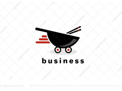 Asian Food Delivery logo for sale asian asian food chopstick chopsticks delivery fast food logo logo 2d noodles sushi wok