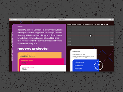 Dmitriy Ardeyev / Personal website graphic design ui ux ui web design