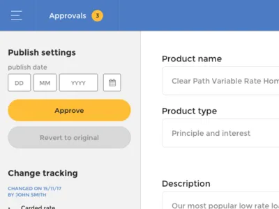 Bank of Queensland - Home loan editor dashboad design sketch ui