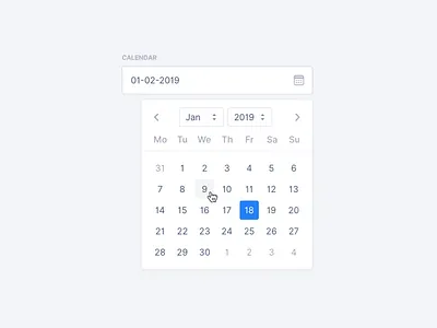 Mini Calendar app apricot calendar cms crm icon sketch ui vector web