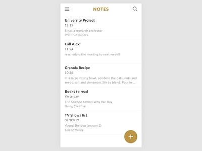 Daily UI #065 Notes Widget 065 dailyui