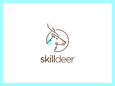 Skilldeer deer line art mono line