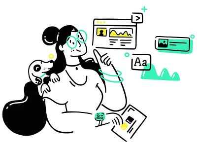 home page illustration app apple applewatch card cart dashboad design dog girl icon illustration mobile office poppies typogaphy ui ux vector web woman