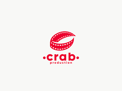 Crab Production badge cinema claw crab logo movie production tape tv video