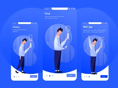 RelApp app application blue character city design eco ecology illustration illustrator man zero waste