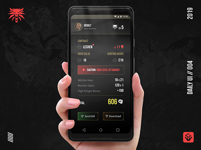 Witcher Reward Calculator | #dailyui 004 004 app calculator calculator ui dailyui design game illustrator interface mobile page ui vector witcher