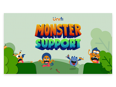Monster Support Banner [Refine] banner design illustration monster typography ui vector