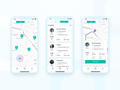 Courier App app clean concept delivery design map ui