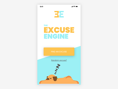 Excuse Engine - fun Le Wagon alumni project dog engine excuse fun illustration landing landing page le wagon mobile sketch web developement