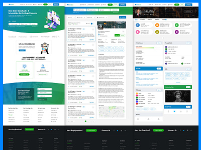 GradSiren clean design gradient illustration job cv job finder job portal ui user experience user interface ux vector web design