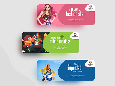 web banners for amanora mall app branding design graphic design illustration minimal ui uipractice web banner