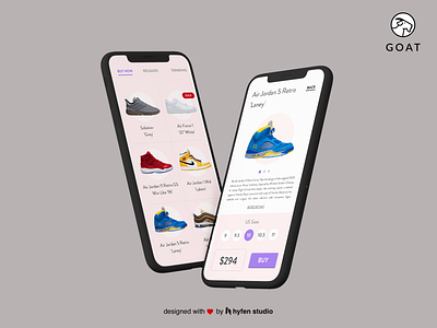 Goat Sneakers Ecommerce App UI Redesign app brand branding colors creative creative agency design design app ecommerc goat hyfenstudio mobile app shoes typography ui uidesign ux ux design