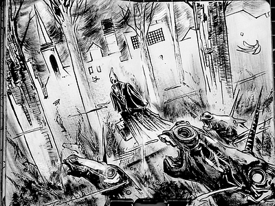 Creep004 illustration ink sequential traditional