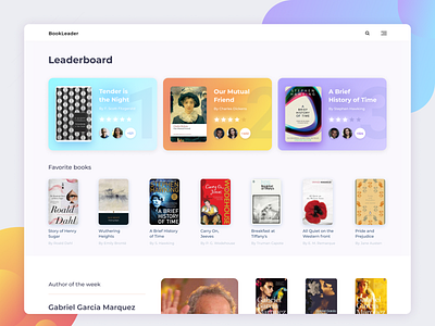 Daily Ui Challenge #019 - Leaderboard book books daily ui challenge dailyui dailyui challenge design leaderboard rating ui uidesign vector web