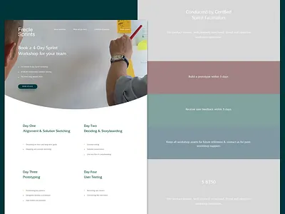 Frecle Sprint Workshop Website ajsmart booking frecle sprints prototyping sprint ui design ui ux design user testing ux concept website