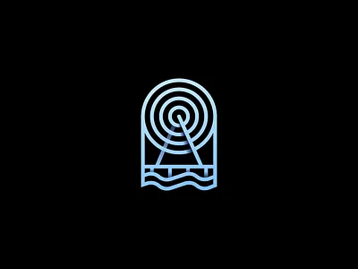 064 Wheel badge dailychallenge dock illustration illustrator miguelcm monogram pier santa monica sea waves wheel