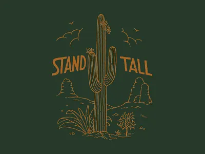 Stand Tall brand branding clothing handlettering illustration lettering merch design skitchism t shirt typography vintage