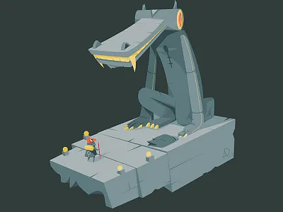 The Guardian adventure concept art guardian statue