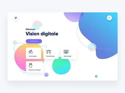 Personal portfolio colors design gradients homepage layout page portfolio redesign shapes ui vector illustration vibrant colors web webdesign