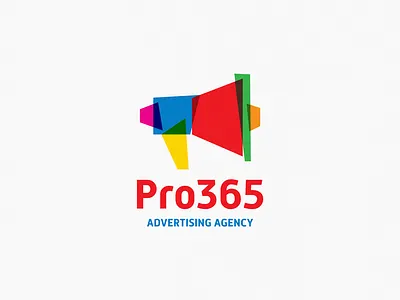 Pro365 advertising agency brand design icon logo speaker symbol