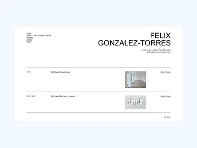 Felix Gonzalez-Torres — Experiments art concept gallery typography ui web