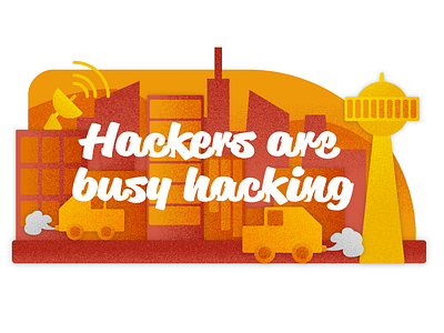 Hackers are busy hacking city graphic design illustration
