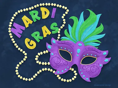 Fat Tuesday beads childrens book illustration fat tuesday illustration illustrator mardi gras mask photoshop