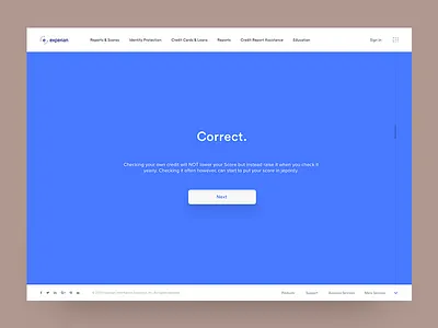 Experian Exploration II brand button color design interaction layout menu nav selection type typography ui ui ux web web design