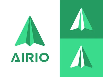 Paper airplane logo - Daily Logo Challenge (Day 26) 3d airio concept dailylogochallenge dlc flat glide gotham green icon logo logo a day logotype mint paper paper airplane uptoss wordmark
