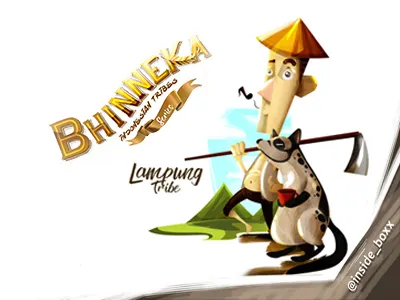 Lampung 2d 2dart cartoon character graphic art illustration indonesia vector