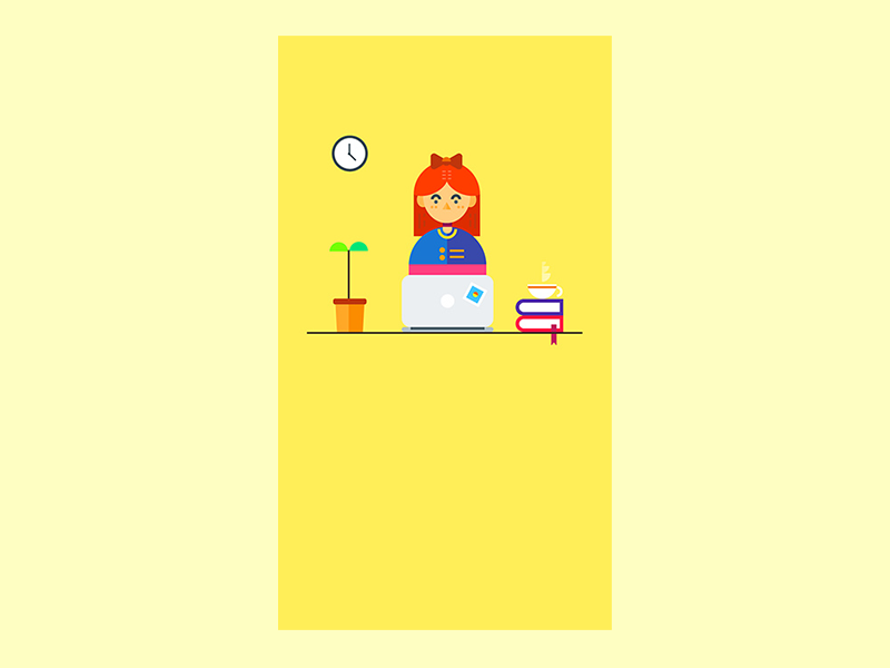 Example of working on desk