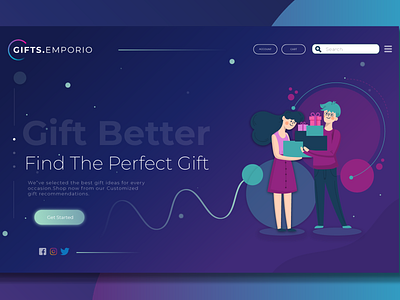 Gifts.Emporio animation app art brand branding design flat graphic design icon illustration illustrator logo minimal type typography ui ux vector web website