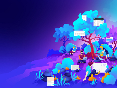 Illustration for Zenclass Crowdfunding flat illustration vector