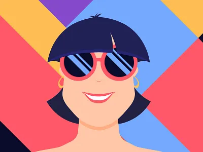 90's Girl 90s art avatar creative flat girl illustration illustration smile vector vintage