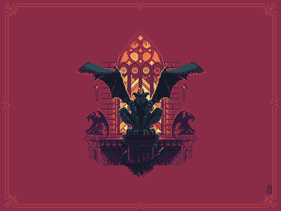 Gargoyle 16bit 8bit gamedev gargoyle gothic illustration pixel pixel art pixel dailies pixel dailies pixelart sprite