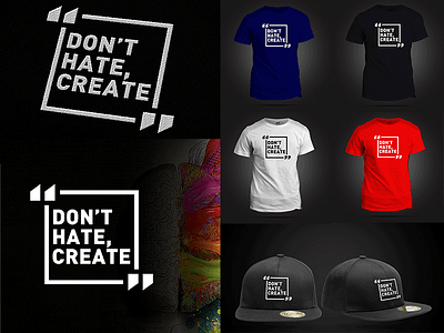Don't Hate, Create branding flat icon logo