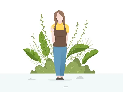 Hello women's day character day female girl green illustration natural nature people plant vector woman women