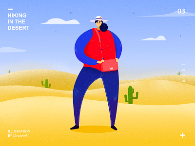 Hiking in the desert desert illustrations sunny woman 图像 插图