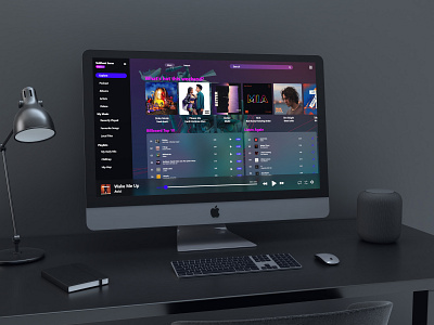 Music Player adobexd design imac pro mockup musicplayer screendesign ui web