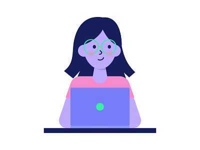 Girl character colour design desktop illustration illustrator macbook neon people purple