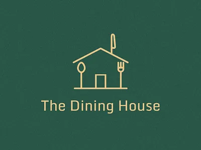 The Dining House Logo branding clean creative design dining food fork graphic design green home house illustration knife logo restaurant spoon