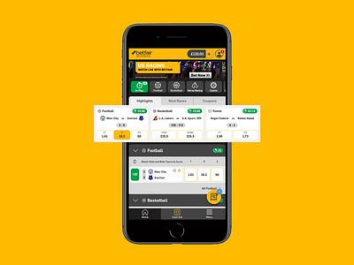 Betfair Sportsbook - Mobile UI Concept betting design mobile responsive sketch app ui ux web