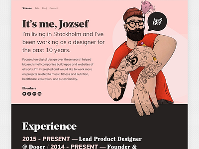 HeyHeyJo v2 art banner character illustration cover cv header human illustration personal site portfolio timeline type typography web web typography webdesign website