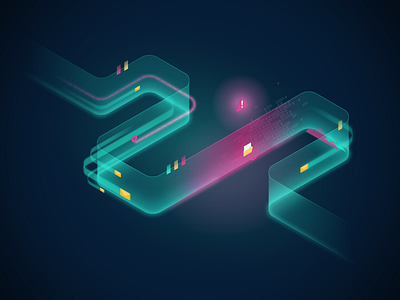 Data flow alert codes data design flow illustrator isometric network