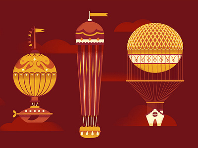 Oh My Cut! III balloon hot air ballon illustration mural pattern sky vector