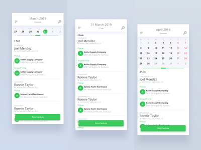 Weeks | Scroll Tasks | Month animation dashboard elements interface ios mobile ui ux